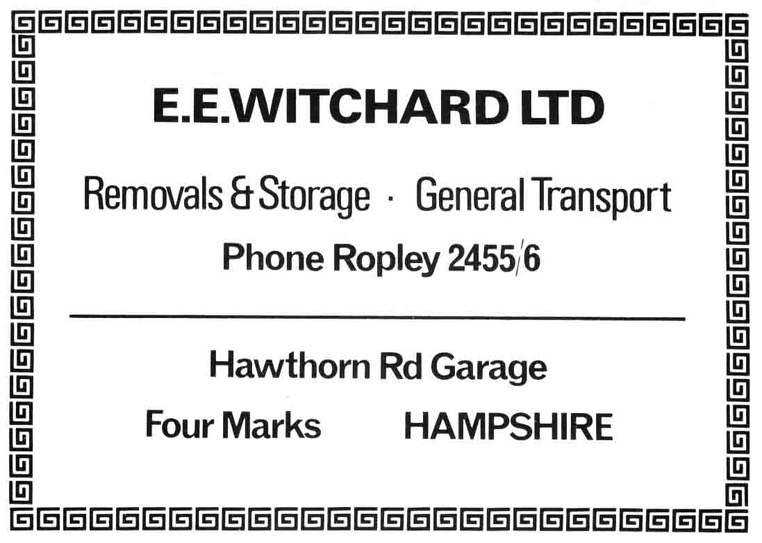 E. E. WITCHARD - Haulage Contractor