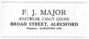 F J MAJOR - Knitwear, Fancy Goods